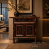 Imperial Fujian Antique Cabinet with Floral Lacquer Panels